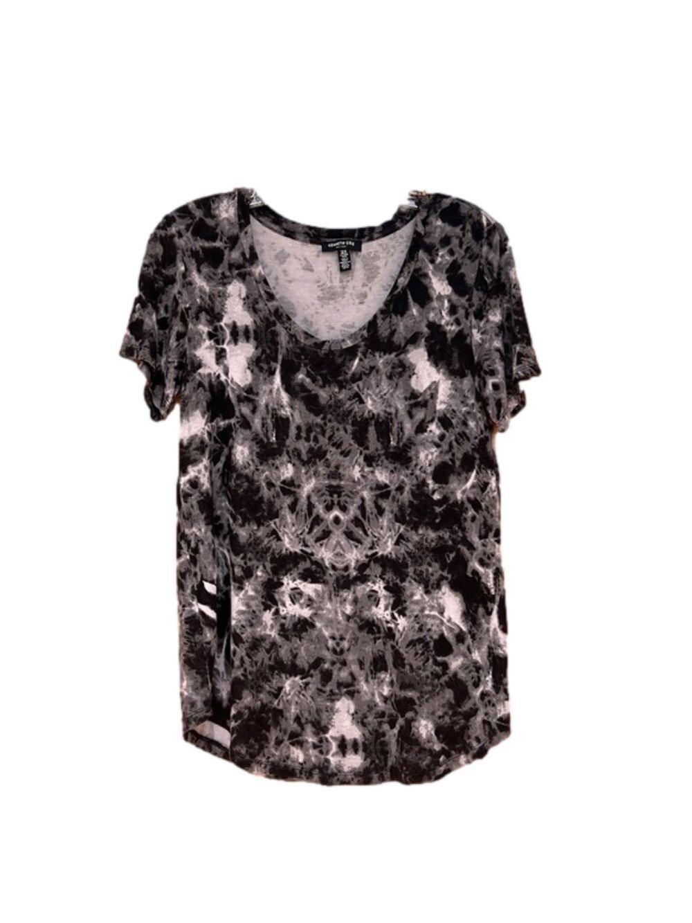 Kenneth Cole New York Tee Shirt Medium Black Gray Marbled